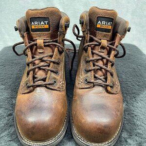 Ariat‎ Work Mid Lace SD Composite Toe Brown Leather Work Boots Size 8 B Womens